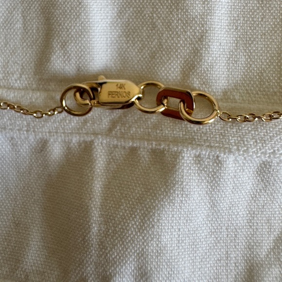 14k solid yellow gold blue topaz heart necklace - Picture 7 of 13